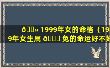 🌻 1999年女的命格（1999年女生属 🐞 兔的命运好不好）